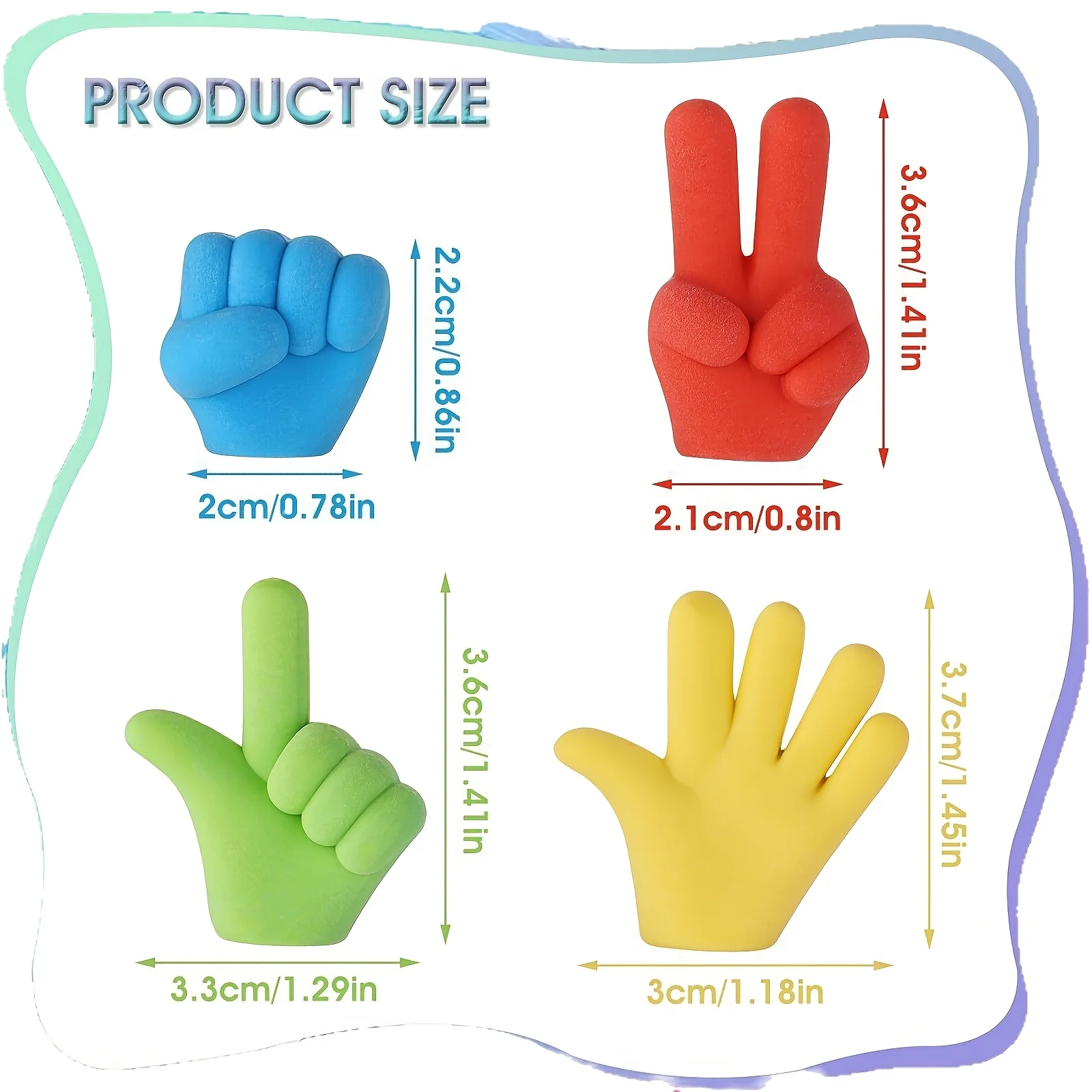 5/10 Pcs Random-Color Pencil Caps, Rock-Paper-Scissors Eraser Toppers, Funny Rubber Tips for Pencils