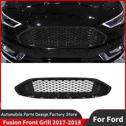 For Ford Fusion 2017-2018 Honeycomb Mesh Car Front Bumper Radiator Grille Mesh Center Racing Grills Guard Protector Cover Tuning