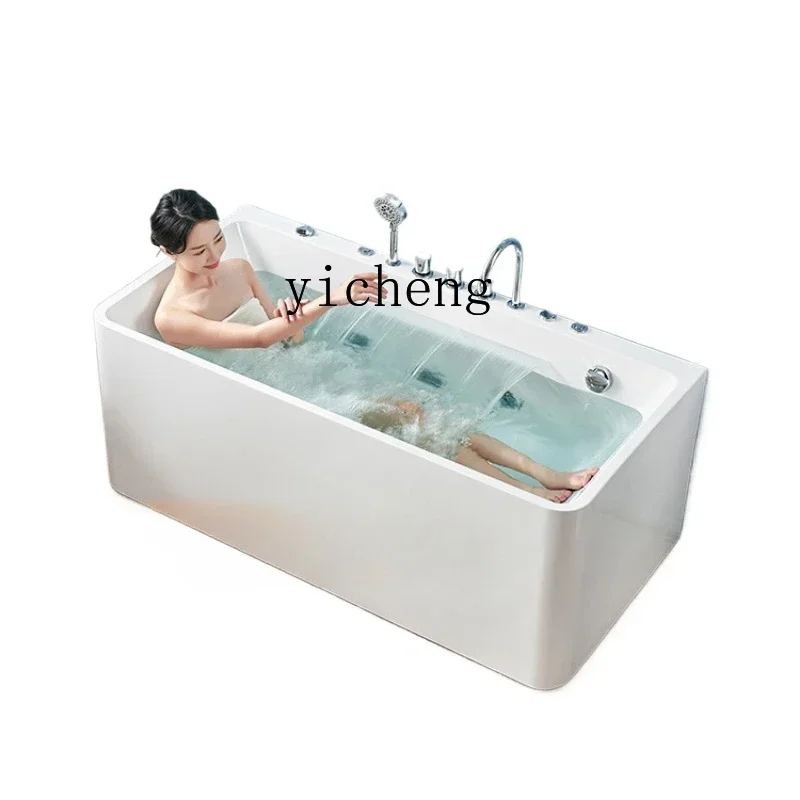 

bathtub household three-skirt acrylic small apartment smart surf bath multicolored lights