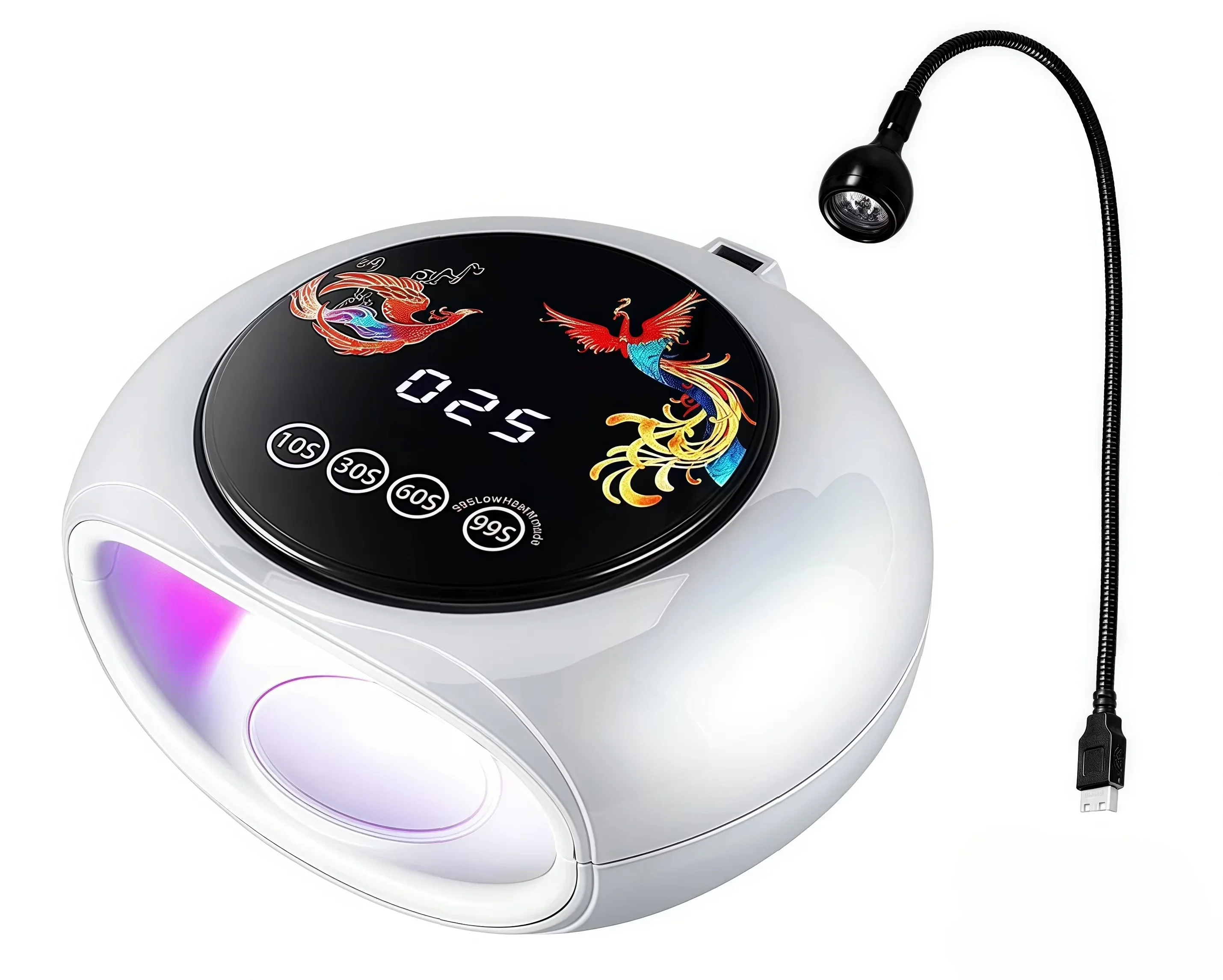 UV LED Nail Dryer 128W with 660nm Red Light, Fast Curing Gel Lamp for Manicure