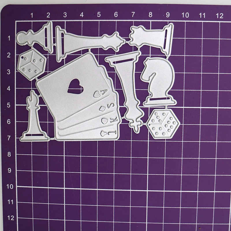 Craft Die Cut szachowa pokera papierowych kartek narzędzie do robienia wykrojniki tłoczenie Album do scrapbookingu DIY Album kartka z życzeniami