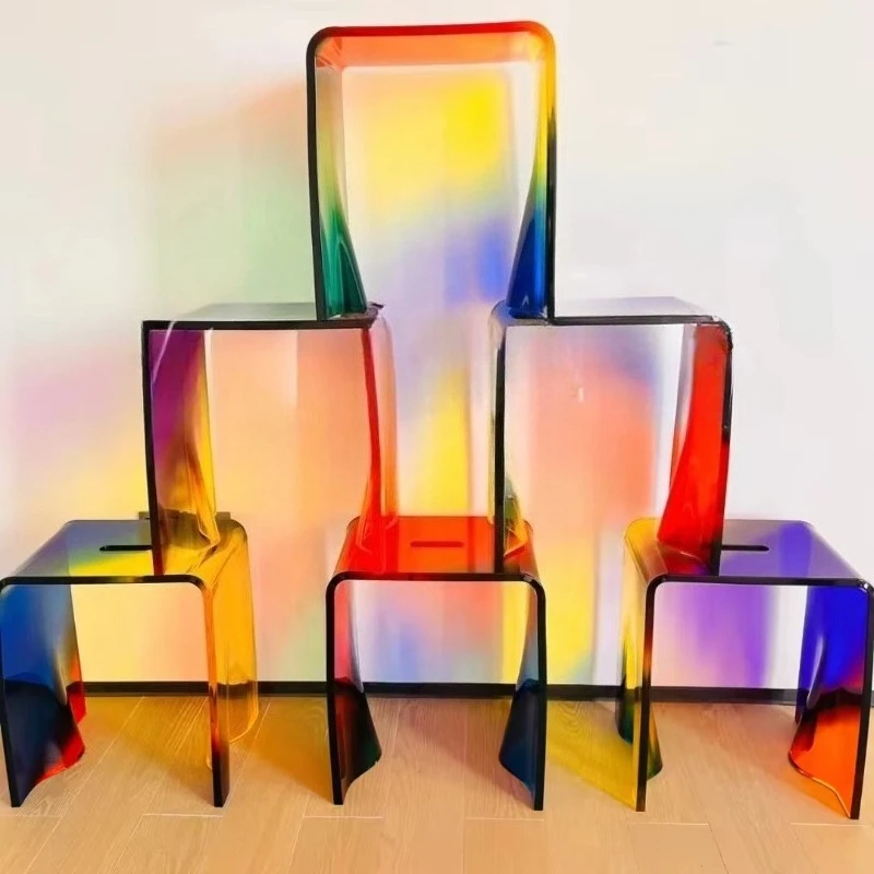 Modern crystal clear acrylic stool plexiglass furniture chair stool ottoman