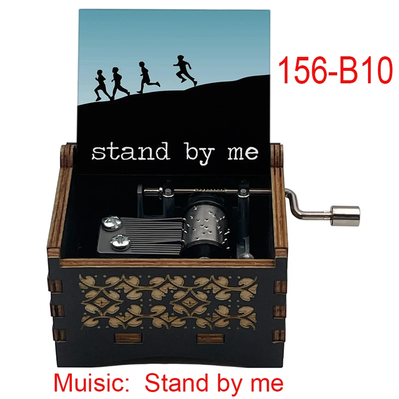 صندوق الموسيقى Stand By Me Theme أغنية شهيرة هدية خشبية خاصة لأصدقاء العائلة وصديقتها وصديقتها ومهرجان عيد الميلاد #5