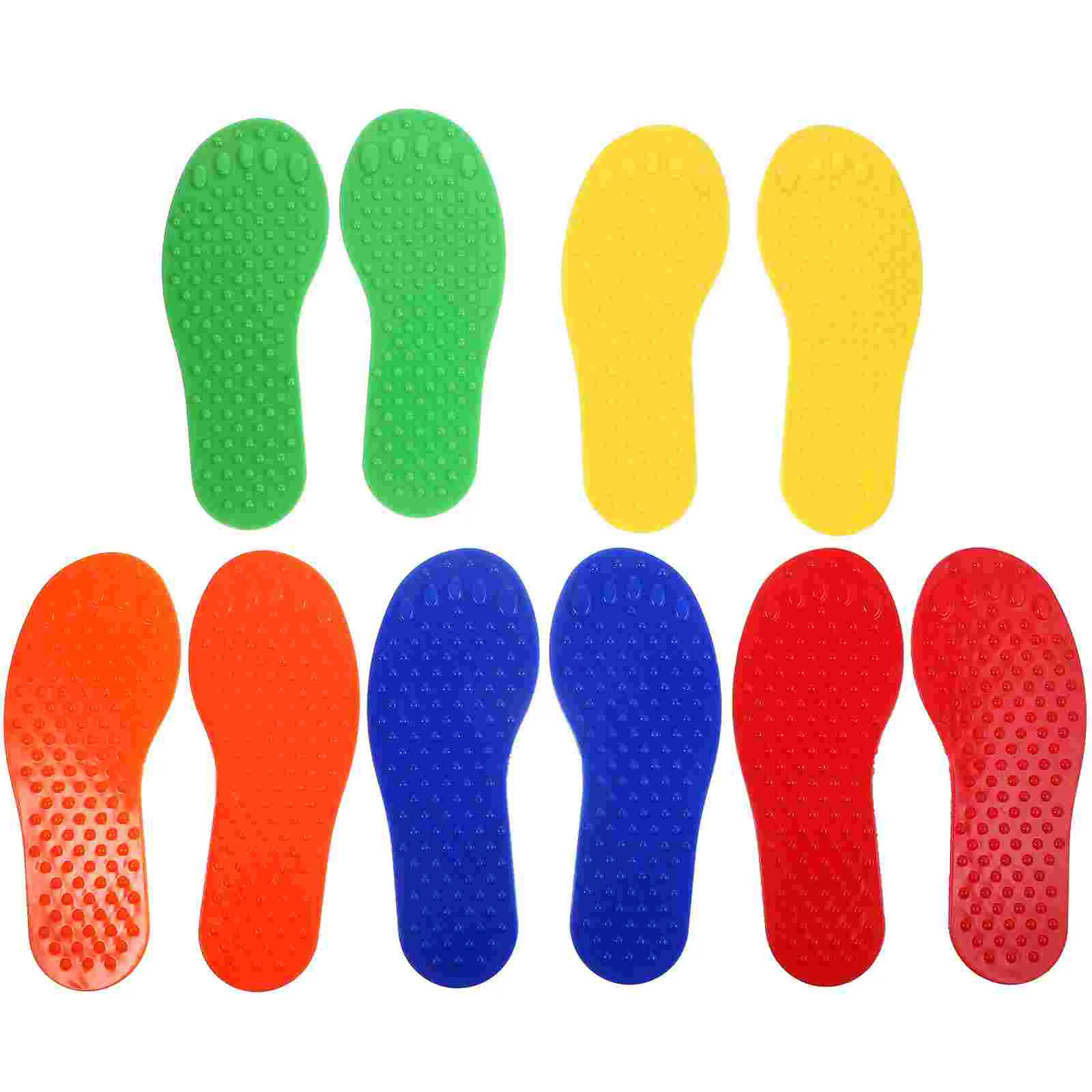 

10 Pcs Foot Shape Floor Markers Tennis Court Line Labels Training Signs PVC Flat Easy Install Remove