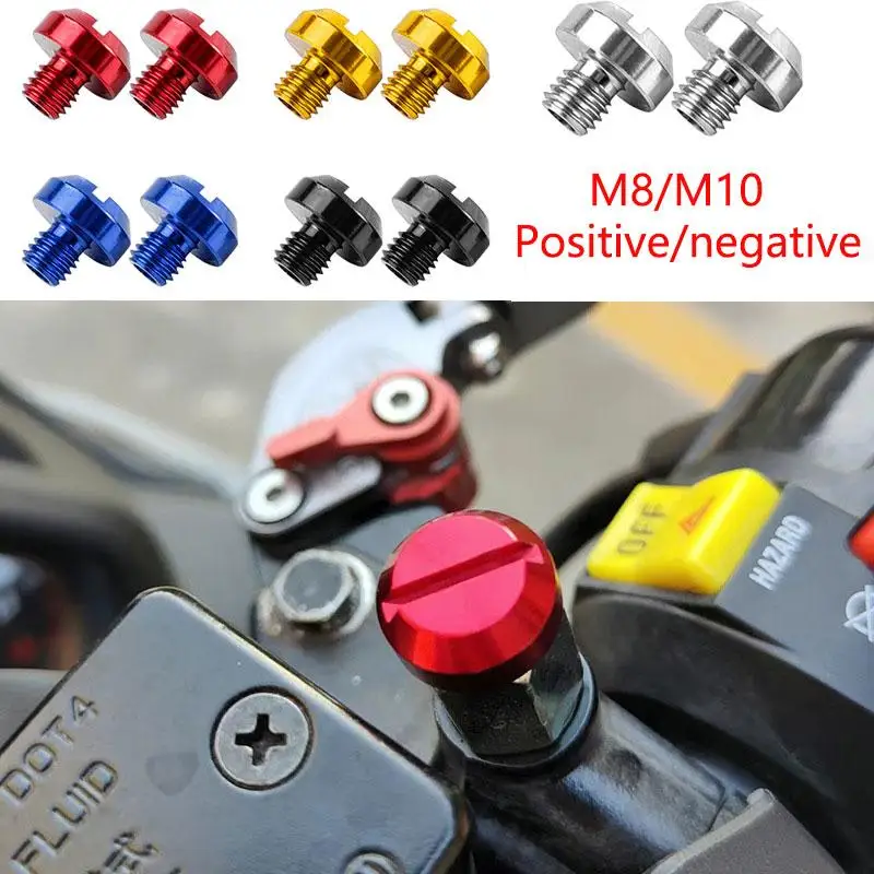 2pcs M8 / M10 Motorcycle Rear View Mirror Hole Plugs Screws Aluminum Alloy Parts Modification Accessories