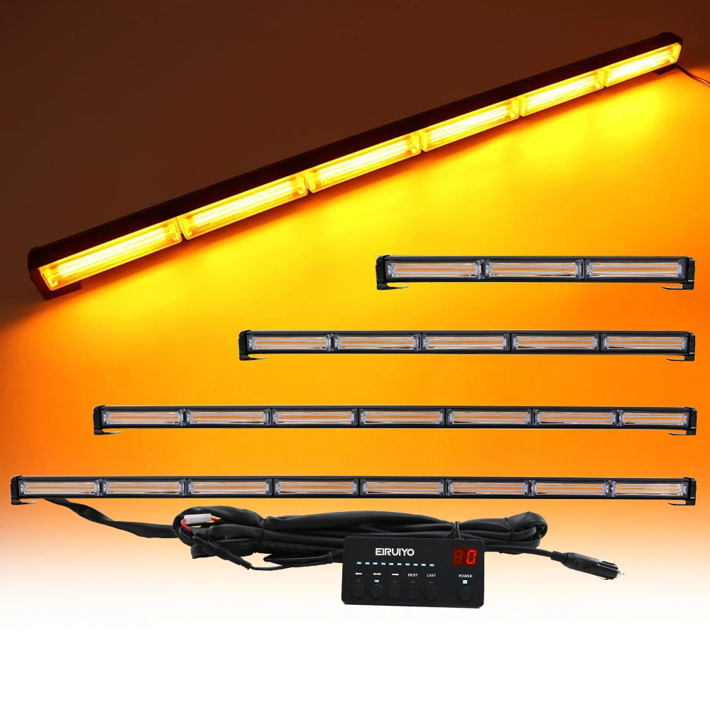 

35" 41" 58" COB LED Red Blue Amber Car Emergency Light Traffic Advisor Vehicle Strobe Light Bar Warning Flashing Lamp 26 Modes