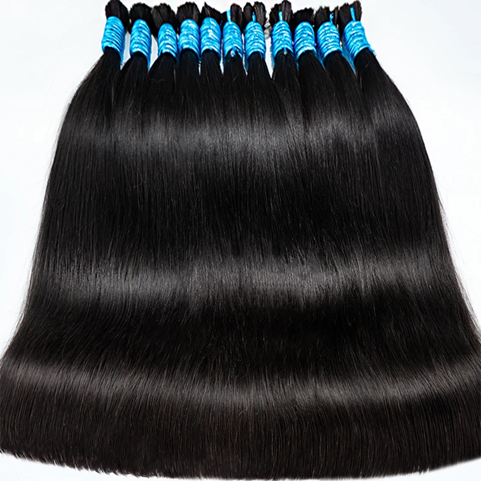 100% Human Hair Bulk Wholesale Natural Unprocessed Virgin Vendors Virgin Bundles straight bulk Bundles Extensions Indian Hair