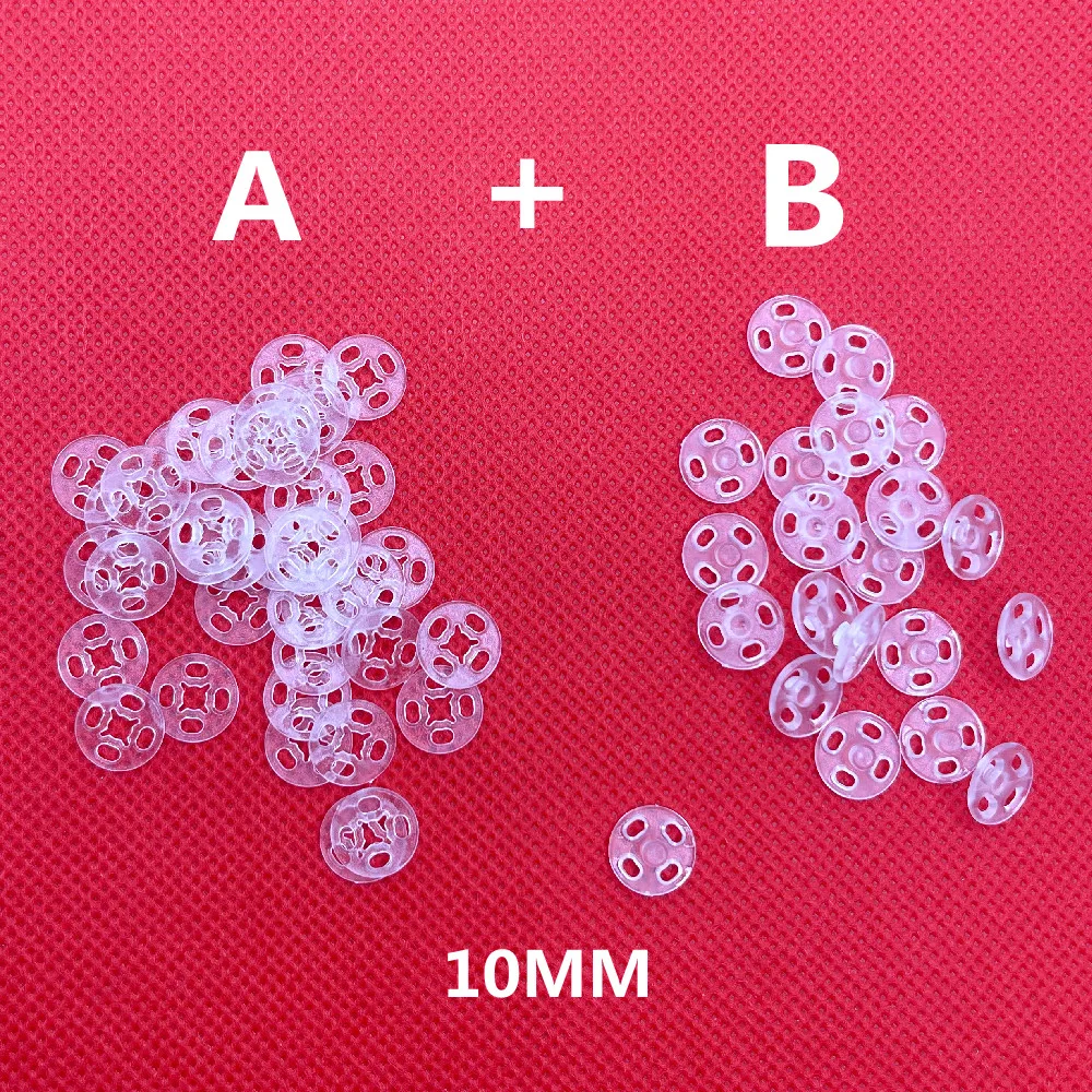 100Pcs 7/10/11.5/15/18/21/mm Invisible Small ABS Plastic Snap Fasteners Press Stud Sewing Accessories baby Buttons Clothes