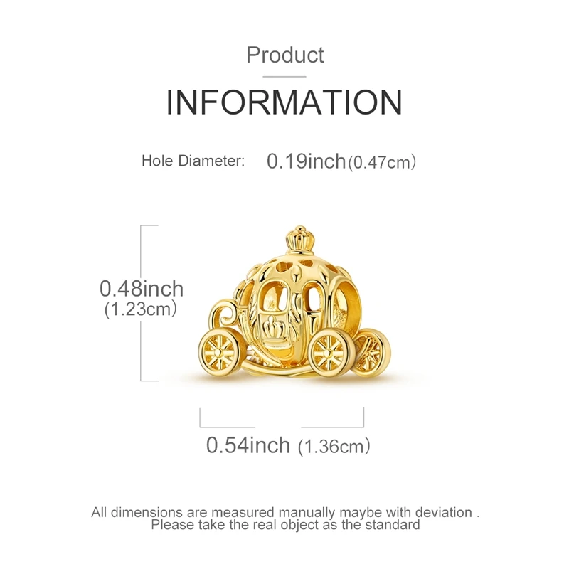 Charms-Anhänger Original 925 Sterling Silber Kürbiskutsche Prinzessin Ballettschuh Charm-Perle Passend für Armband Damen DIY Schmuck Geschenk – Detail 5