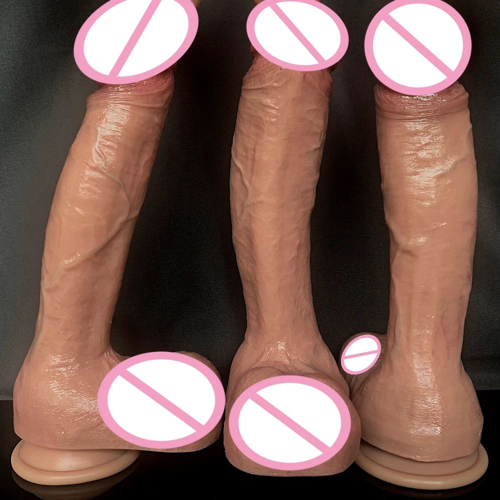 Skin Feeling Realistic Penis Soft Sexy Huge Dildo Female Masturbator Double-layer Silicone Suction Cup Dildos for Women Big Dick