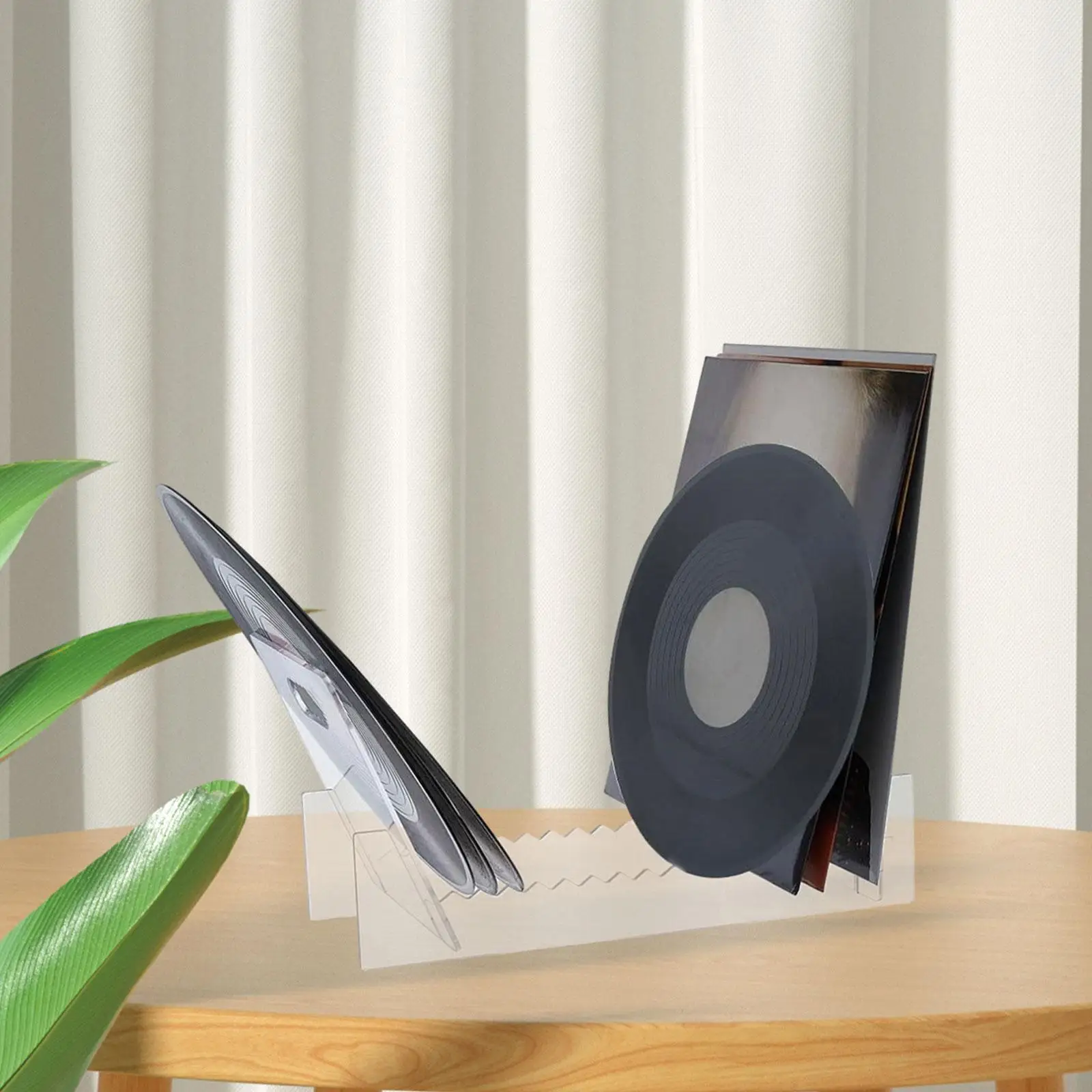 Acrylic Vinyl Record Holder,Record Stand Display Rack,Clear,Desktop Organizer,Album Record Stand, for Books, Magazines CD - view 4