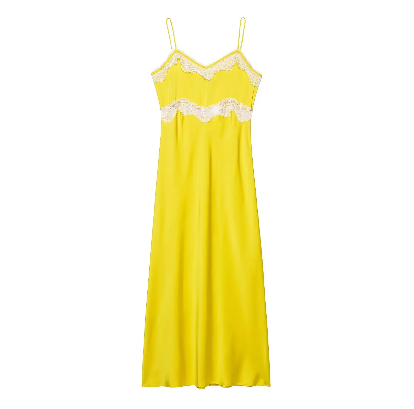 Damska sukienka z francuskim dekoltem w serek, nowy styl na jesień 2025, z koronkowymi wstawkami, bez ramiączek, z rękawami typu dzwonek, w stylu inspirowanym Chanel.