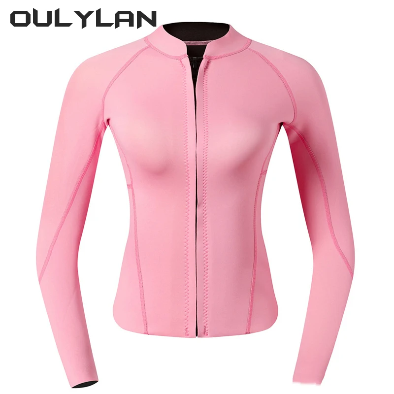 Oulylan Diving Surfing Swimming Diving Jackets Neoprene Wetsuit Top Jackets Perfect 2mm Womens for Snorkeling Scuba