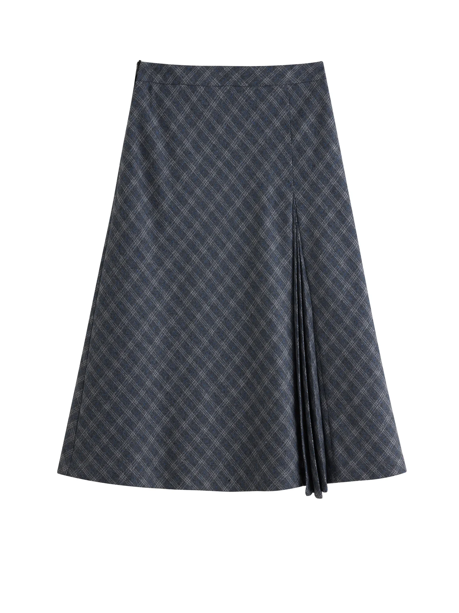 ZIQIAO Neu eingetroffener, plissierter A-Linien-Rock, langer, mittellanger, kariertes Midirock für Damen, Büro, Freizeit, vielseitiger Rock – Detail 18