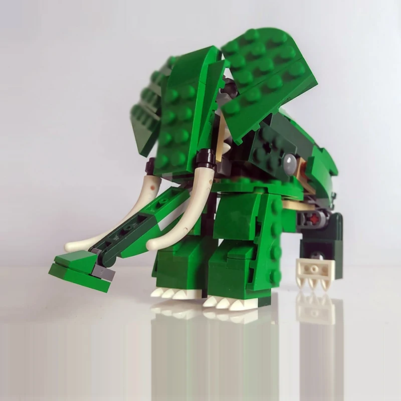Creators Animal Series Model MOC Building Bricks Green Elephant Modular Technology Gifts Holiday Assemble Children Toys Suit