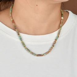ZMZY Elegant Crystal Necklaces Simple Tube Beads Necklaces Natural Stone Choker Clavicle Chain Women Jewelry Male Male Gifts