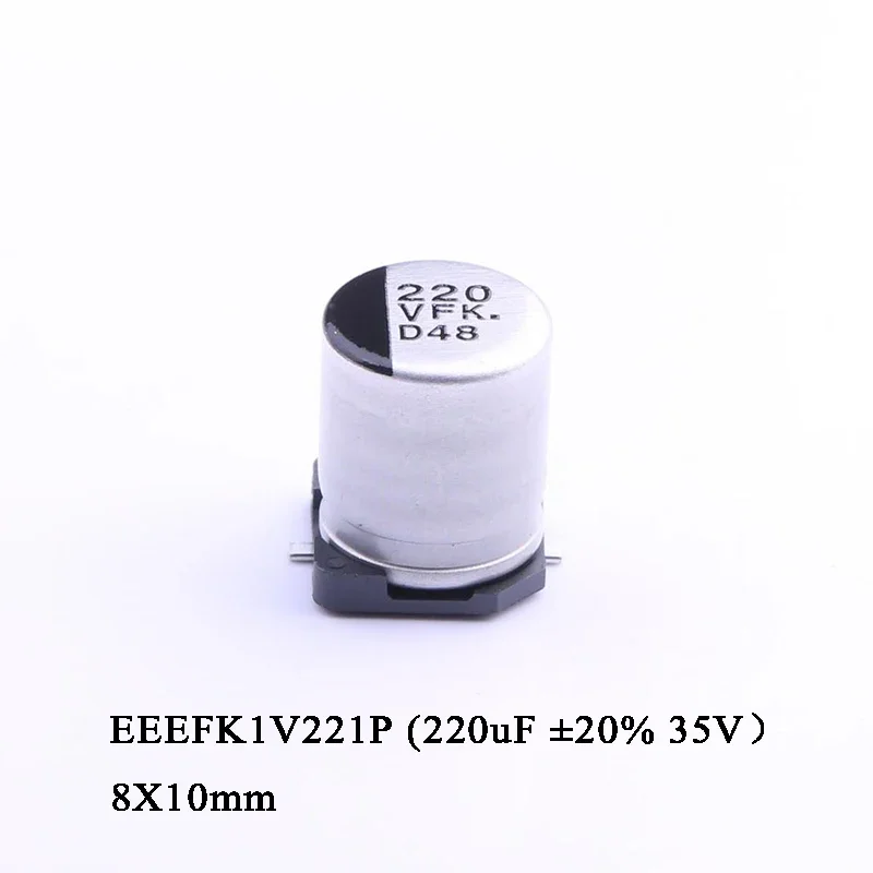 

10-100Pcs 100% New Original EEEFK1V221P 220uF ±20% 35V 8X10mm SMD Aluminum Electrolytic Capacitor In Stock Wholesale