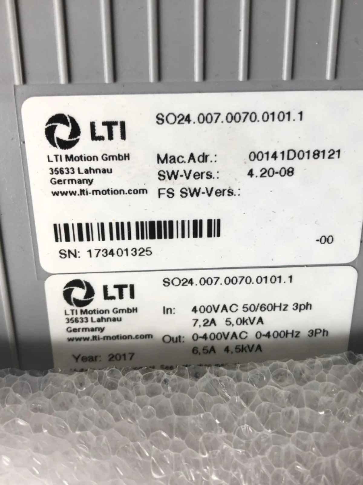 LTI MOTION Luster Servo Driver SO24.007.0070.0101.1 Original Spot