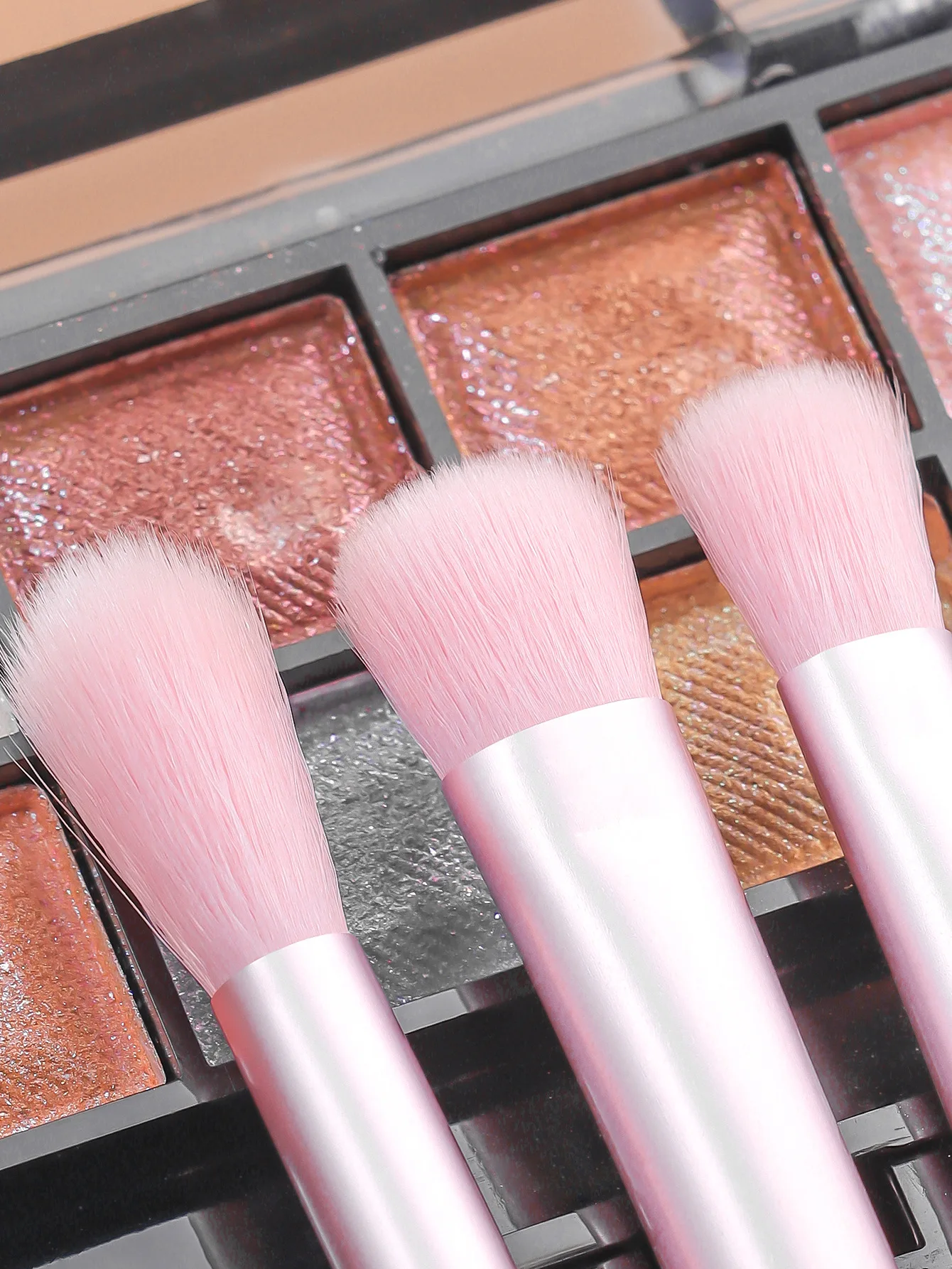 5-Piece Mini Crystal Handle Makeup Brush Set - Full Face Powder, Blush & Eyeshadow Brushes with Nose Contour Brush