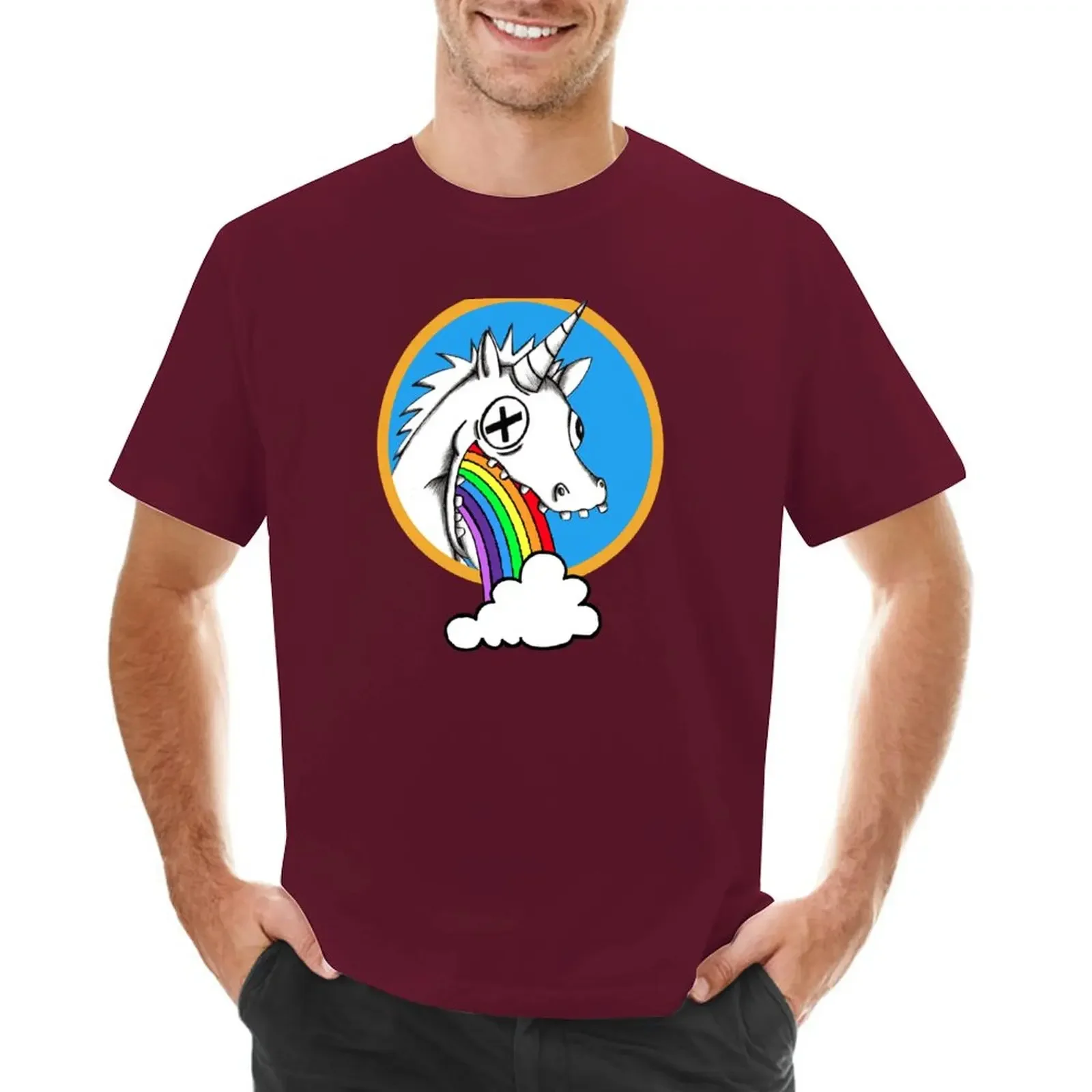 Drunk Unicorns Make Rainbows! summer top mens graphic t-shirts big and tall T-Shirt vintage t shirt  harajuku