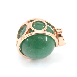 Natural Stone Pendant Round Ball Moon Metal Aventurine Amethyst Rose Quartz Onyx For Jewelry Making Necklace Fashion Charm Gift