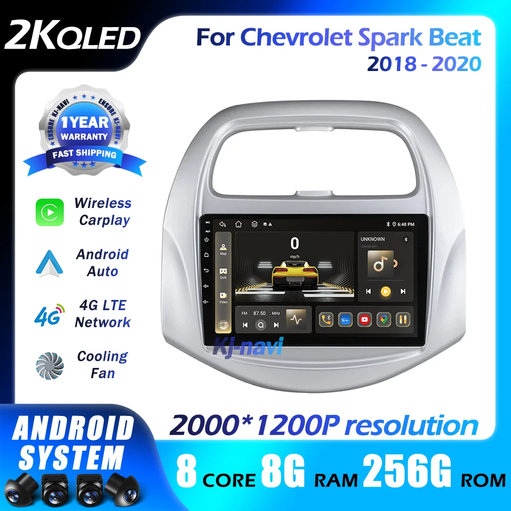 Android Auto For Chevrolet Spark Beat 2018 - 2020 Carplay Car Radio Multimedia Video Player GPS WiFi Head Unit 4G BT