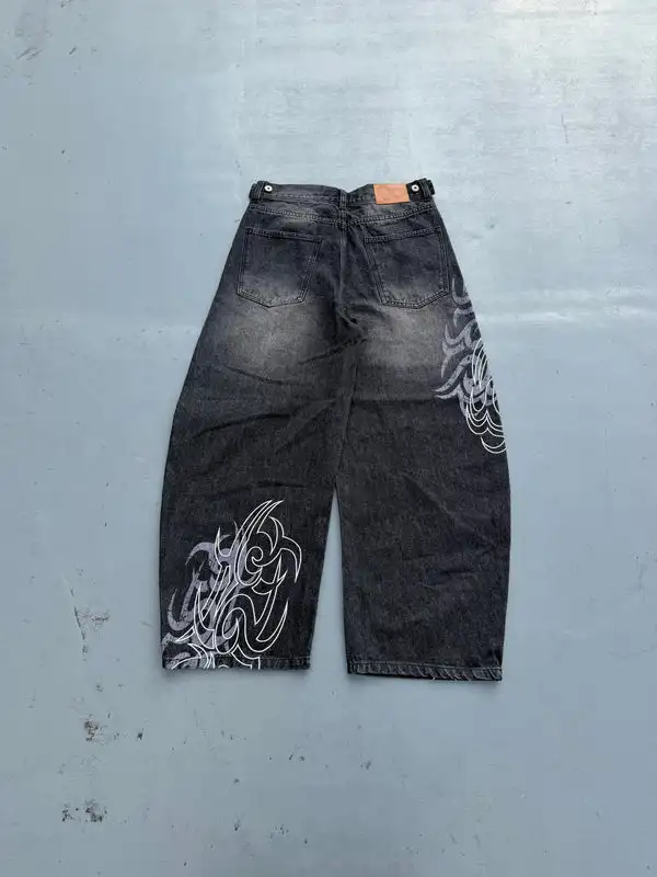 Harajuku Gothic Y2K Denim Pants Unisex High Street Retro Japanese Style Baggy Wide Leg Hip Hop Work Jeans Latest products