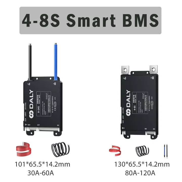Daly Smart BMS 4S 6S 8S 12S 13S 14S 16S 17S 20S 24S Bluetooth BMS 30A 40A 60A 80A 100A 120A 150A 200A Lifepo4 Li-Ion LTO Batterij