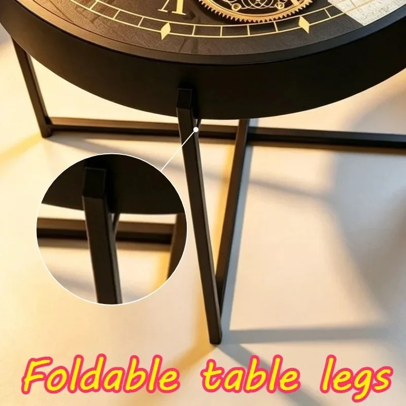 Creative Stable Folding Round Tables Industrial Steam-punk Vibe Thickened Alloy Bracket Coffee Table American Retro Luxury Home