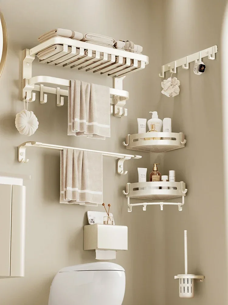 

Non-punching toilet cream wind space aluminum bathroom rack