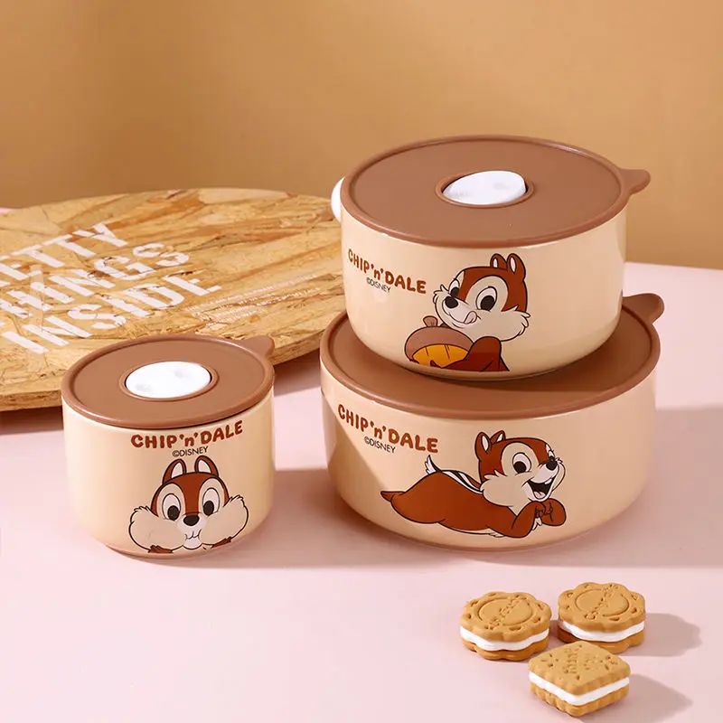 Disney Chip Dale Fashionable Cute Creative Cartoon Pattern High Temperature Resistant Ceramic Large Capacity Fresh Lunch Box