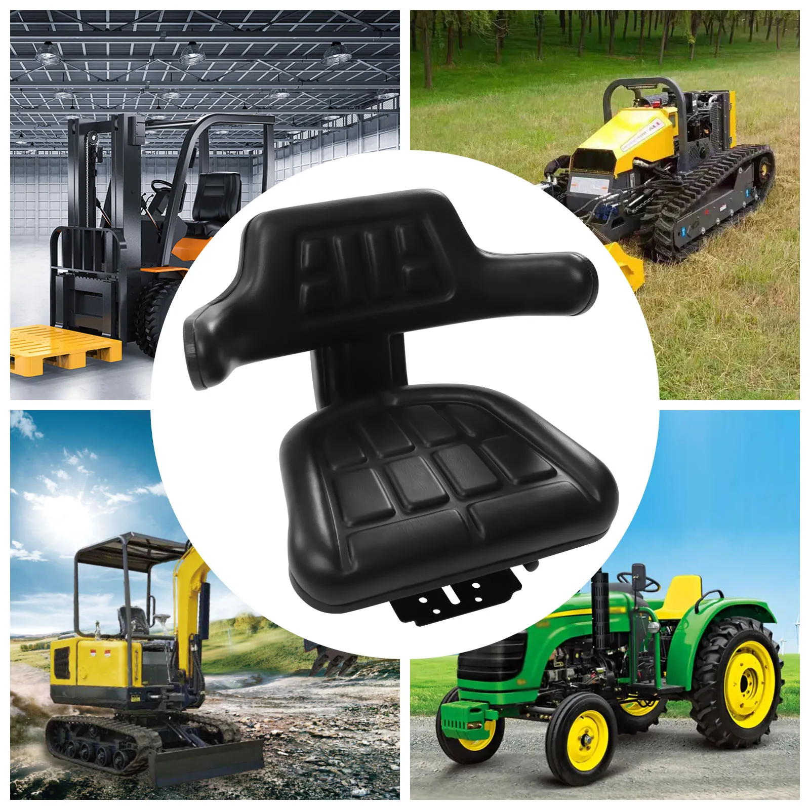 

Durable thickly-padded Slidable Black Forklift Seat Heavy Duty Durable PVC Excavator Suspension Seat with Adjustable Base&Slide