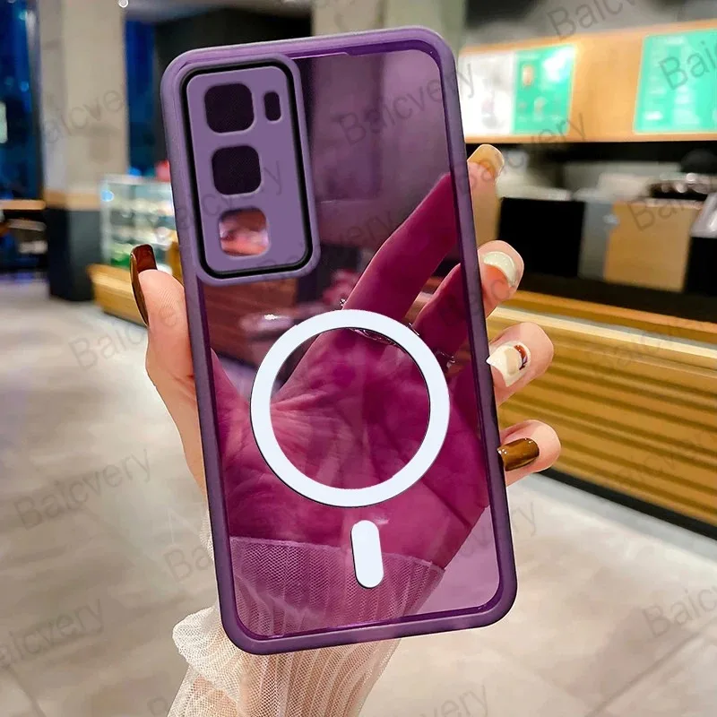 For Infinix Hot 60 50 Pro Plus 60i Case Simple Transparent Magnetic TPU Skin-friendly and Anti-drop Cover For Infinix Hot 60I