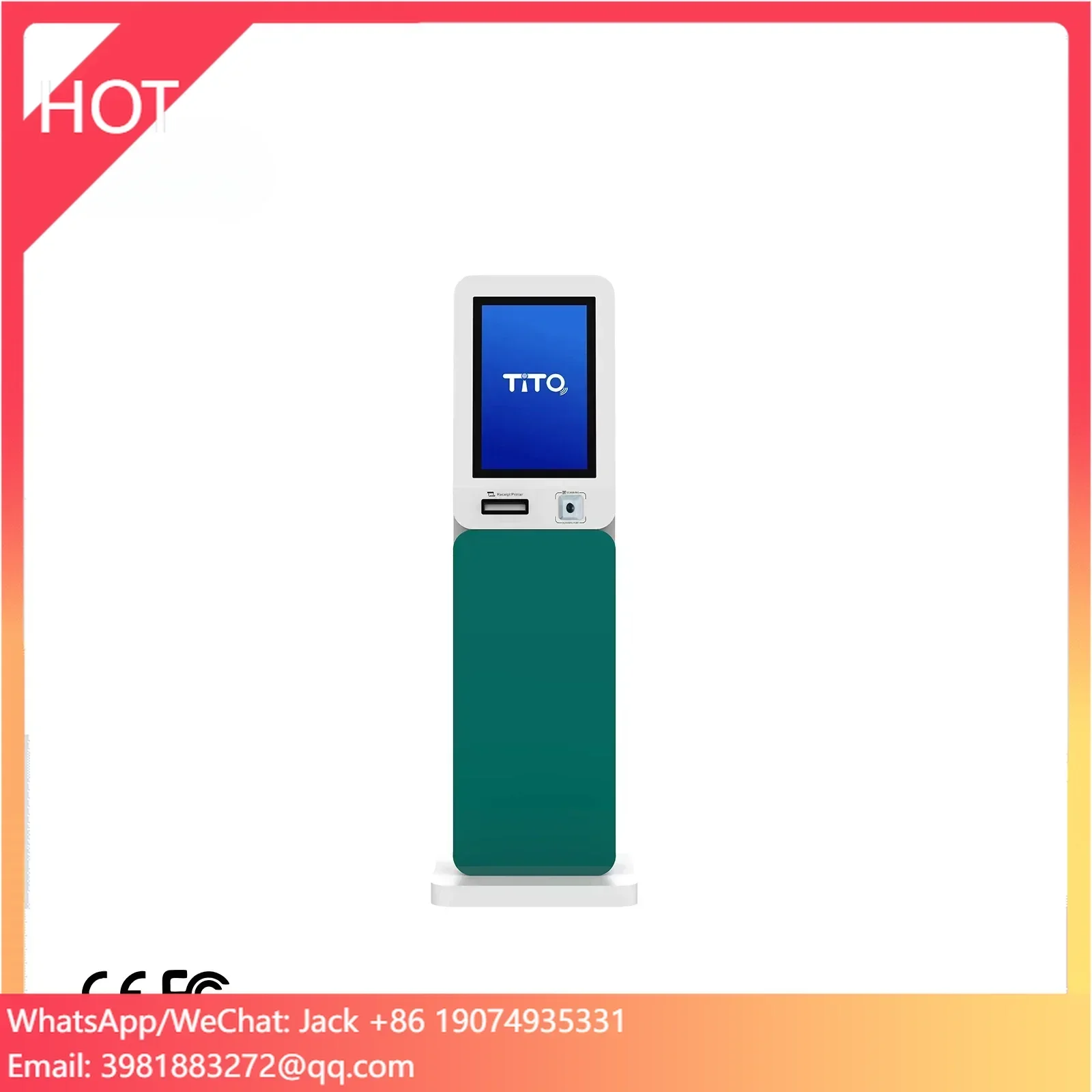 Self Service Queue Management Kiosk Ticket Vending Terminal For Bank Hospital Restaurant