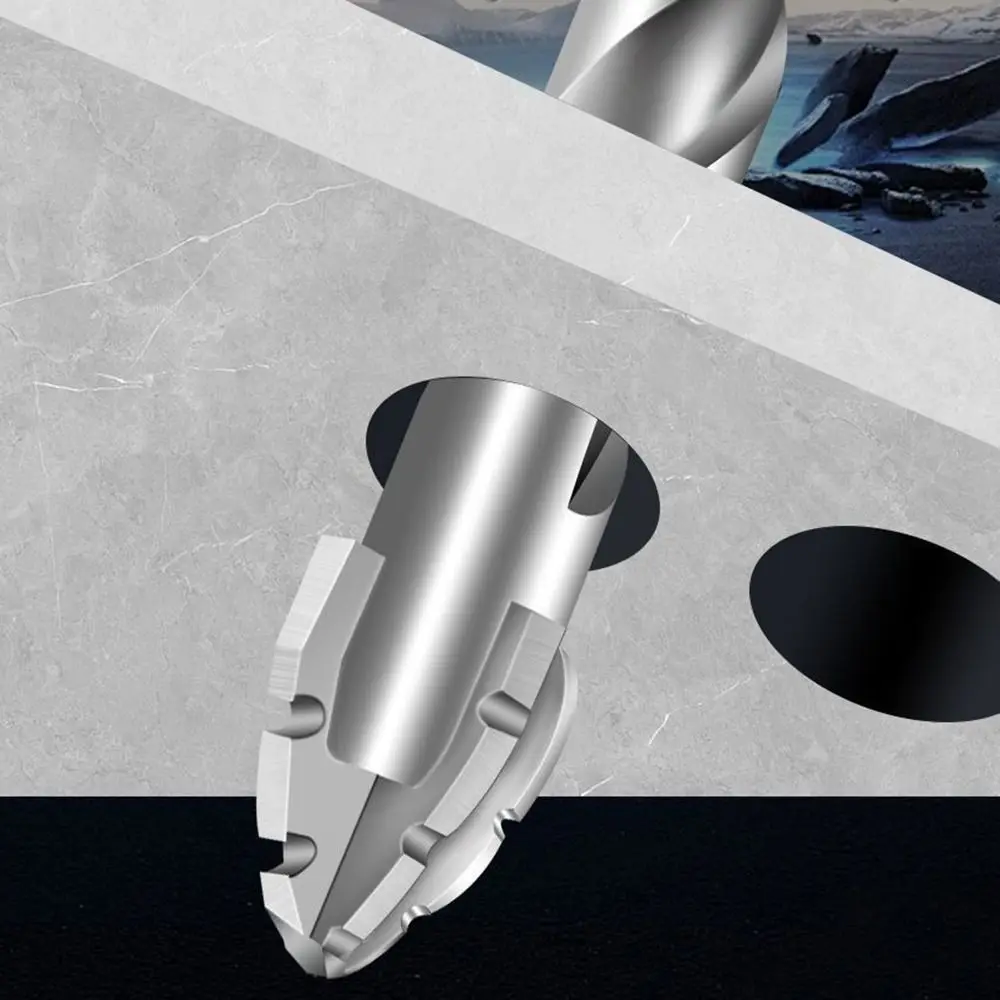 Four-Edged Eccentric Drill Bit Skewed Head High Hardness Concrete Drill Bit Set Serrated Hexagonal Shank Drill Bit Set