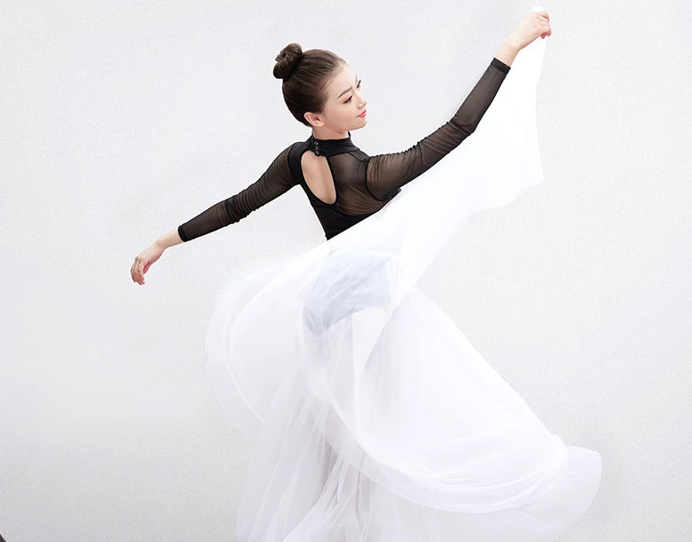 Adult ballet dance practice suit women's long skirt half body soft gauze skirt ballet