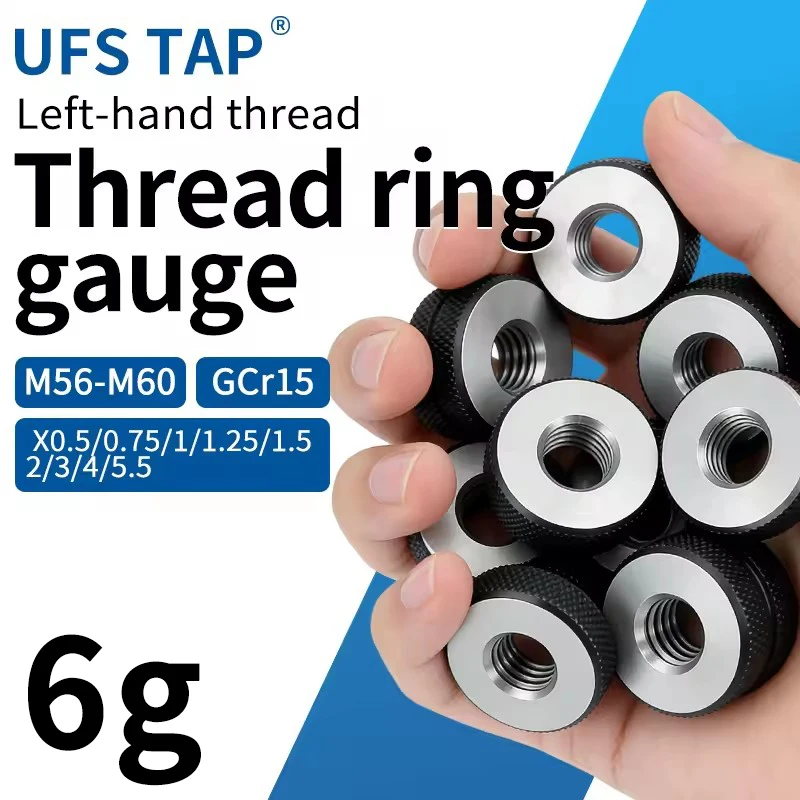 

Набор калибровочных колец UFS 1SET (1*GO+1*NOGO) 6 г, левая резьба M56-M60 X0.5/0.75/1/1.25/1.5/2/3/4/5.5, метрические, с мелким шагом, для измерения левой резьбы