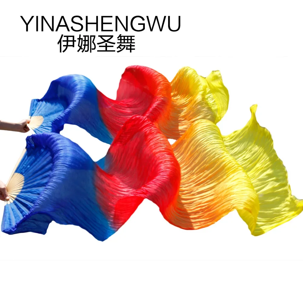 

Belly Dance Fan Veil New Arrivals Stage Performance Dance Fan 100% Silk Veils Colored Women Belly Dance Fan Veils (2pcs)
