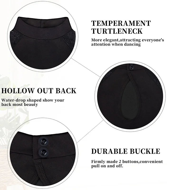 Ärmellose Ballett-Tanztrikots für Damen mit Rollkragen für Erwachsene und Kinder. Gymnastik-Tanktops mit Wassertropfen-Bodys mit hohlem Rücken