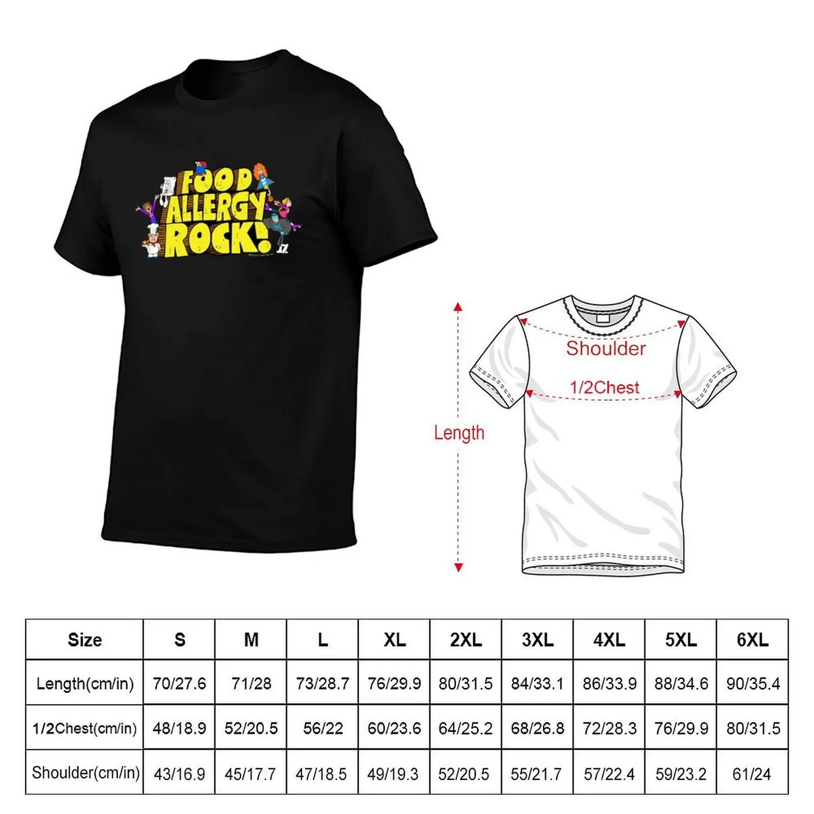 Food Allergy Rock ! T-Shirt cotton tshirt 100% t shirt man designer t shirt custom print T-shirt