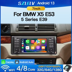 7 Inch Carplay For BMW 5 Series E39 X5 E53 M5 Video Player GPS Autoradio Multimedia Car Radio Android 13 Auto Play 2 Din Audio