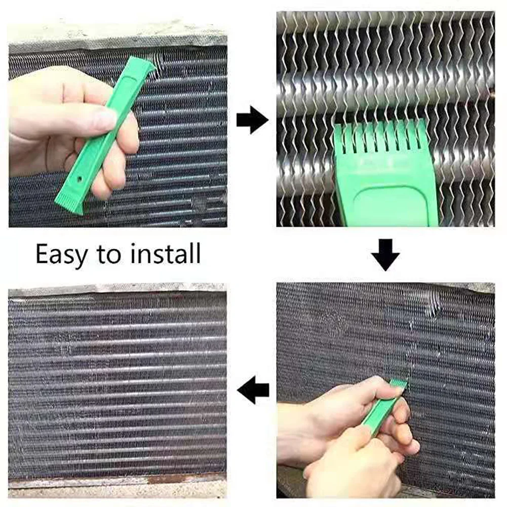 플라스틱 에어컨 핀 청소 도구 자동 냉각 시스템 CleanRepair 키트에 대한 휴대용 범용 콘덴서 라디에이터 핀 빗 썸네일 2