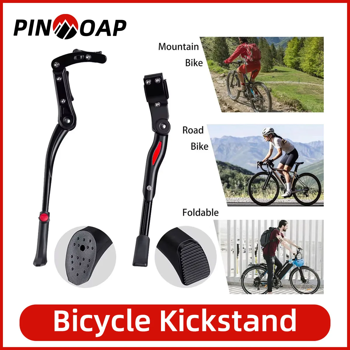 AliExpress pinmoap PINMOAP 1PC Bicycle Footrest Aluminum Alloy Tripod Adjustable Side Bracket Suitable For Mountain Bikes Road Bikes Sports Bikes