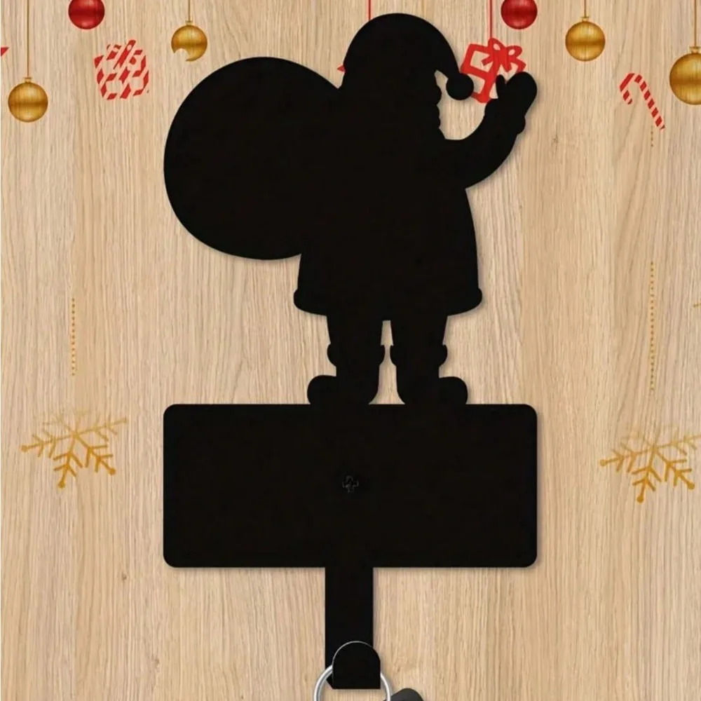 

1PC High-Quality Christmas Black Metal Mug Hook - Stylish Indoor Home Decoration, Versatile for Hanging Christmas Gifts, Keys