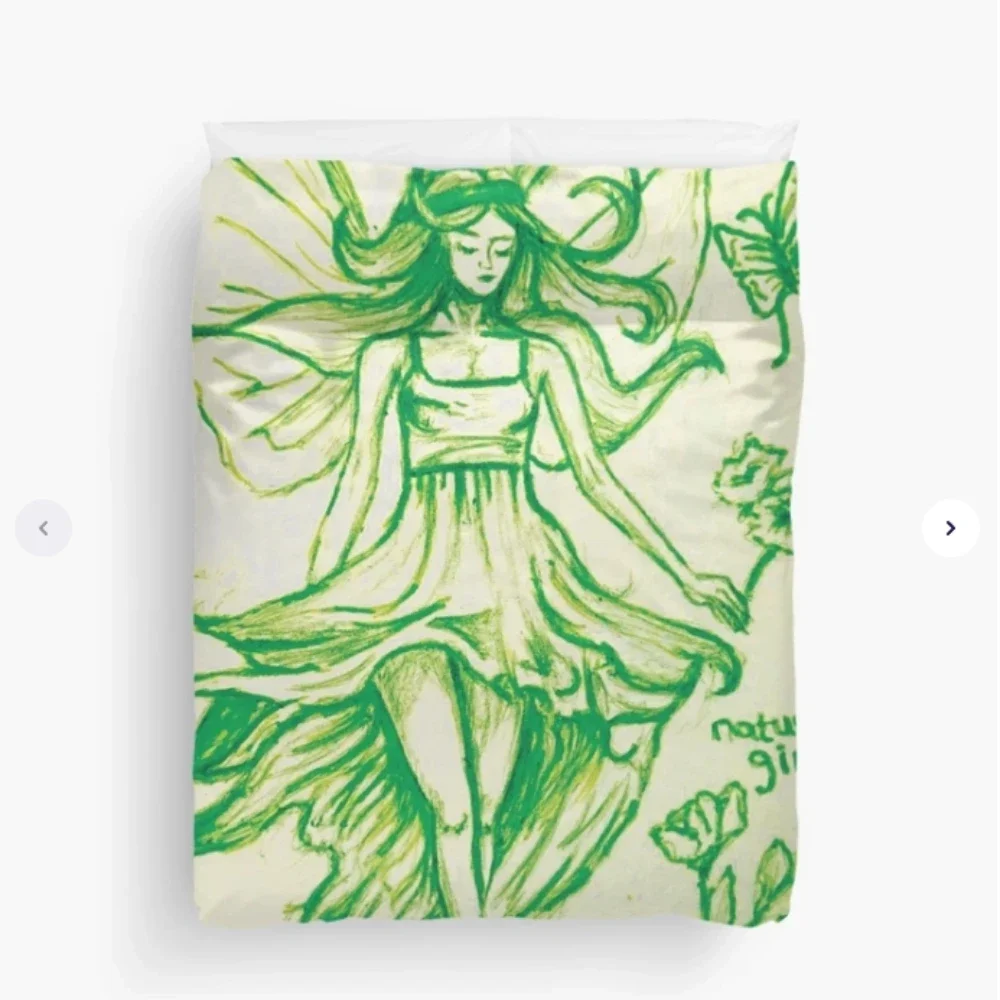 Cute Girly Green Print Bedding Duvet Cover for Cartoon Girls Room Bedroom Decor Comfortable and Soft Quilt Cover