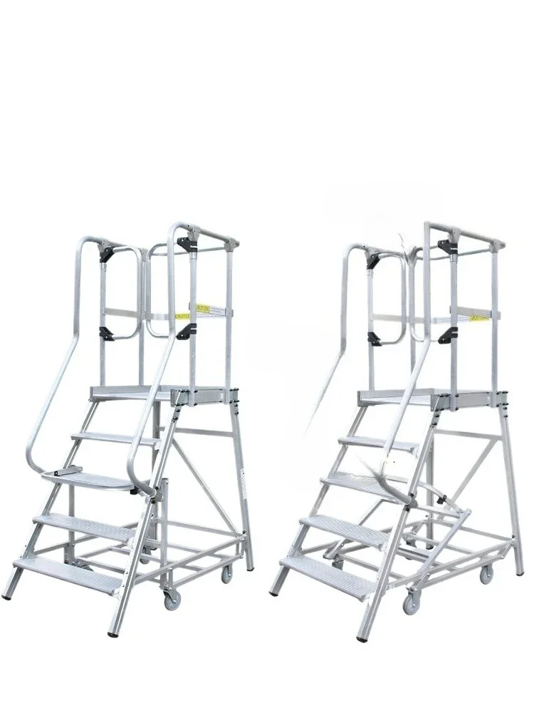 Aluminum alloy climbing platform ladder engineering ladder warehouse maintenance mobile tally truck scaffolding