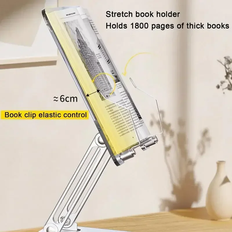 

Reading Folding Cooking Student Desktop Book Clip Recipe Stand Rack Kitchen Lifting Multifunctional