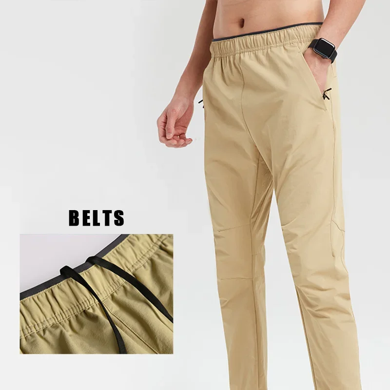 Men Comfortable Light Quick Drying Sport Pants Thin Slim Pant Straight Thin Trousers Male Drawstring Design Elastic Sweatpants