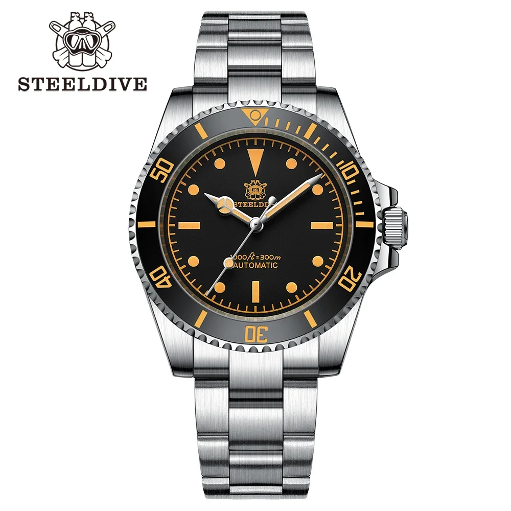 STEELDIVE SD1954V Water Ghost Mechanical Watch For Men Swim Luminous Custom Made 30Bar Waterproof Retro Dive Wristwatches