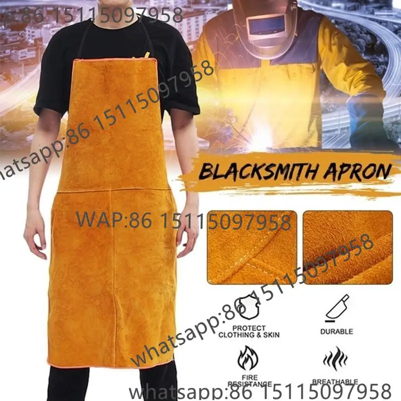 

1 шт. моющийся теплоизоляционный фартук из воловьей кожи, сварочный фартук, защитная одежда для пайки, кузнец
